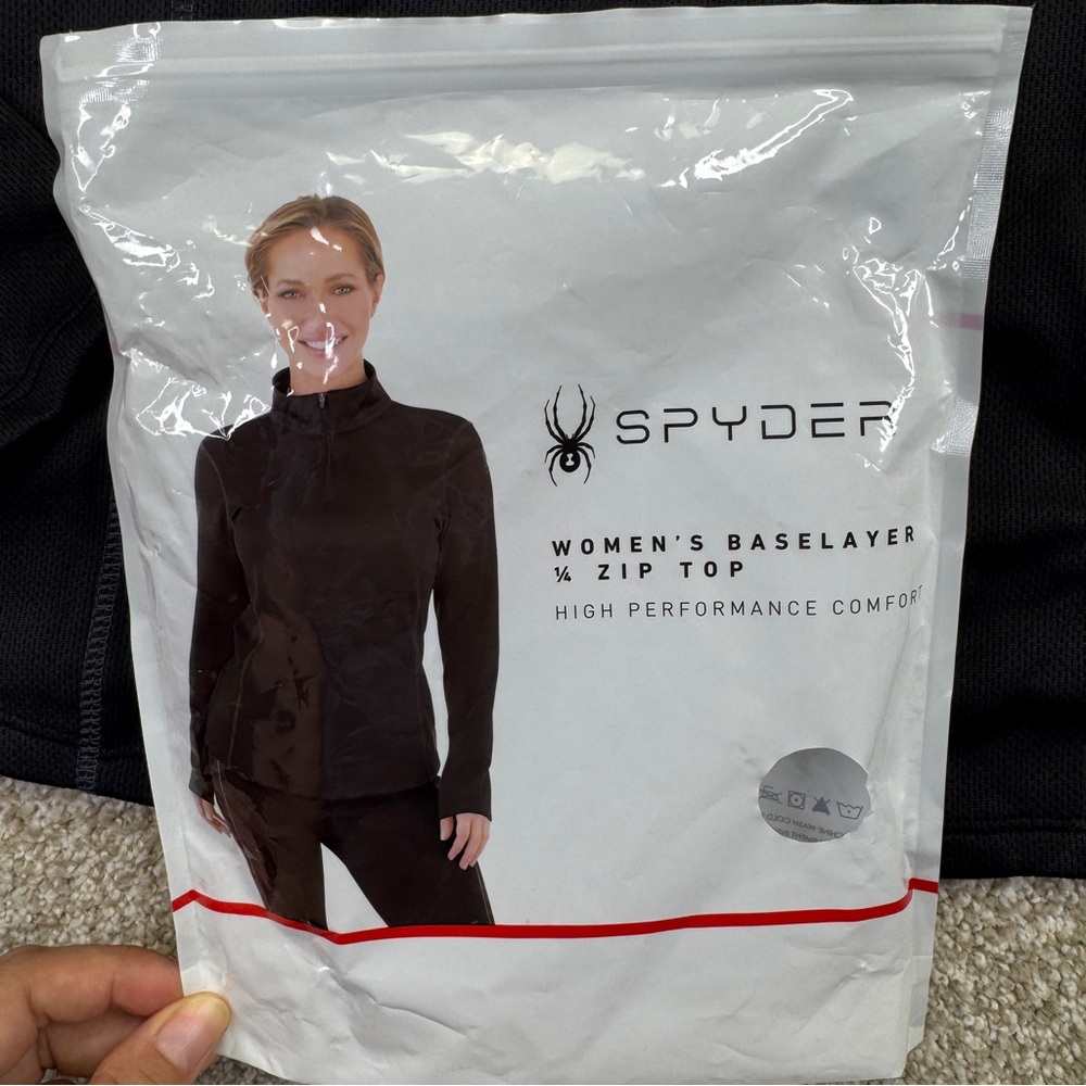 Spyder Black Quarter-Zip Pullover Baselayer Top womens size S - Picture 2 of 12